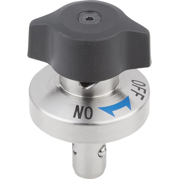 Ball Lock Pin With Rotary Actuation, D1=10, L2=21, 5, Steel Nickel-Plated, Comp:Polyamide Comp:Black